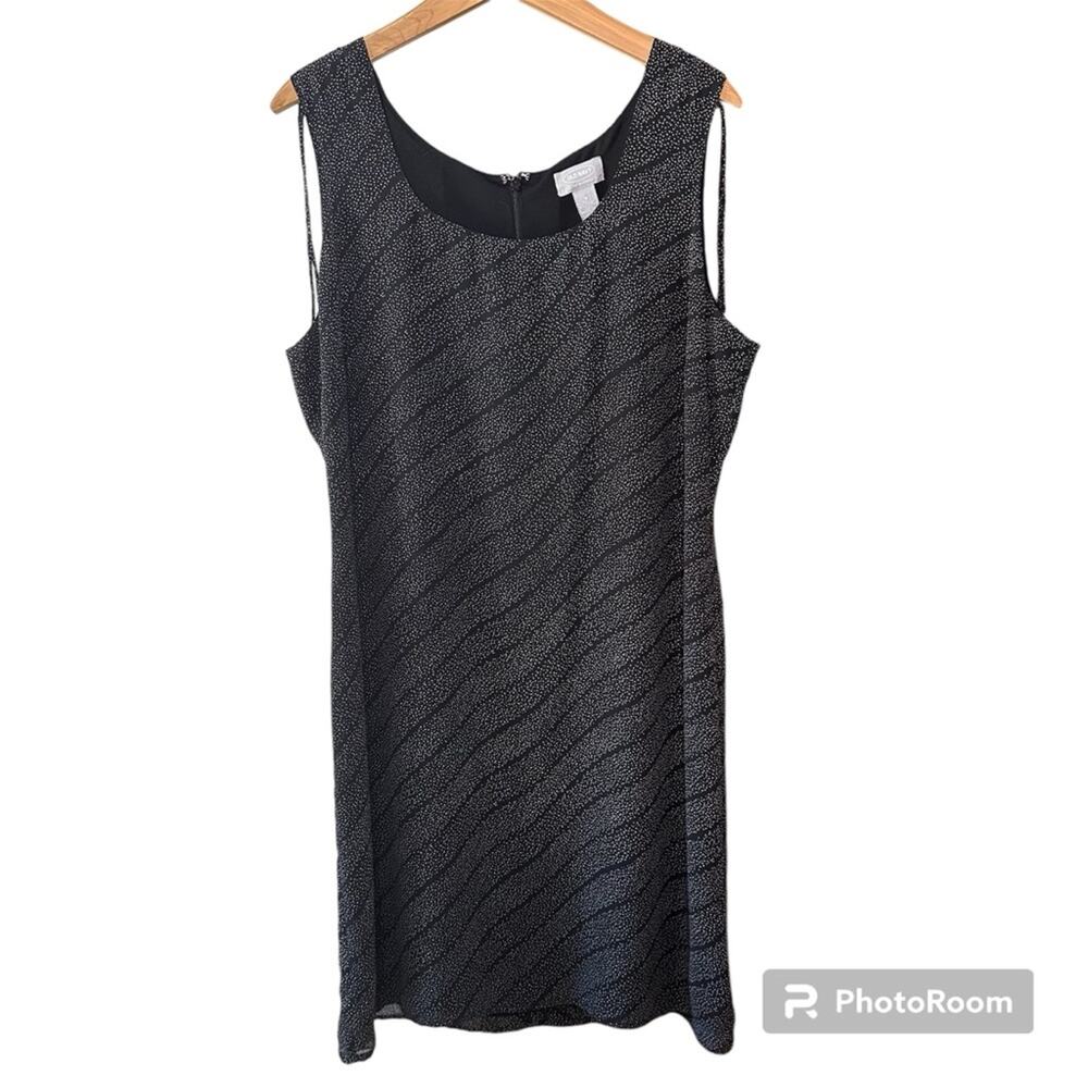 Old Navy Vintage Black and White Polka Dot Stripe Lined Sleeveless Slip Dress 16